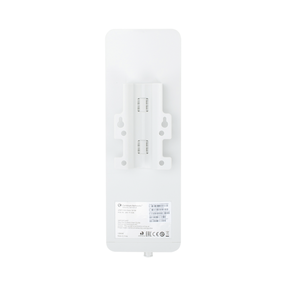 Suscriptor ePMP Force 130 MIMO 2x2, 28 dBm de potencia, mejor desempeño y modulación en zonas ruidosas, 5150-5970 MHz, antena integrada de 14 dBi (C050900C505A)