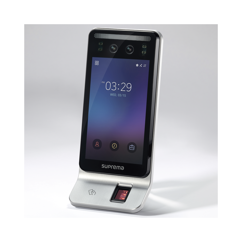 Multi-technology reader with mask detector / Facial recognition, fingerprint, mobile card and RFID (125kHz EM & 13.56 Mhz MIFARE) / Compatible with BioStar2