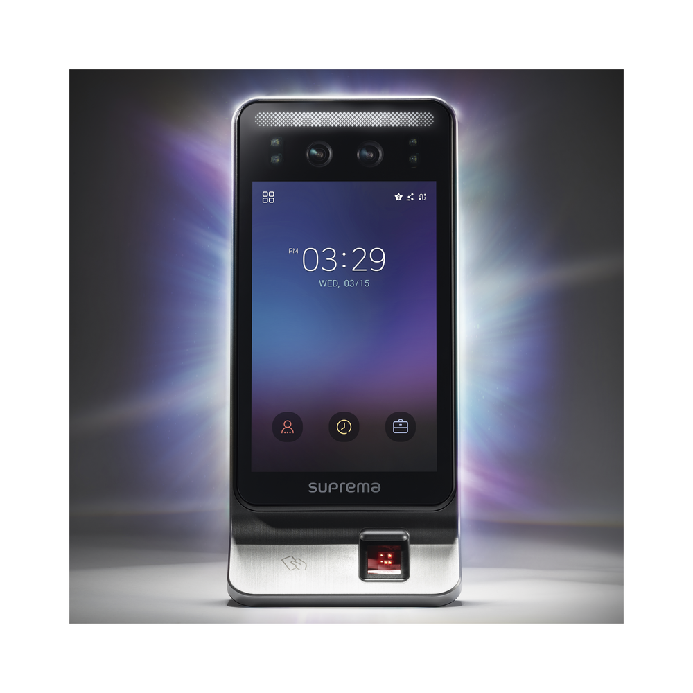 Multi-technology reader with mask detector / Facial recognition, fingerprint, mobile card and RFID (125kHz EM & 13.56 Mhz MIFARE) / Compatible with BioStar2
