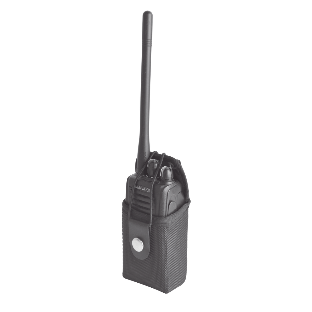 Funda Reforzada de Nylon para Cinturón con Correa y Boche Frontal, Estándar en la Mayoría de los Radios IC, TK, NX, etc.