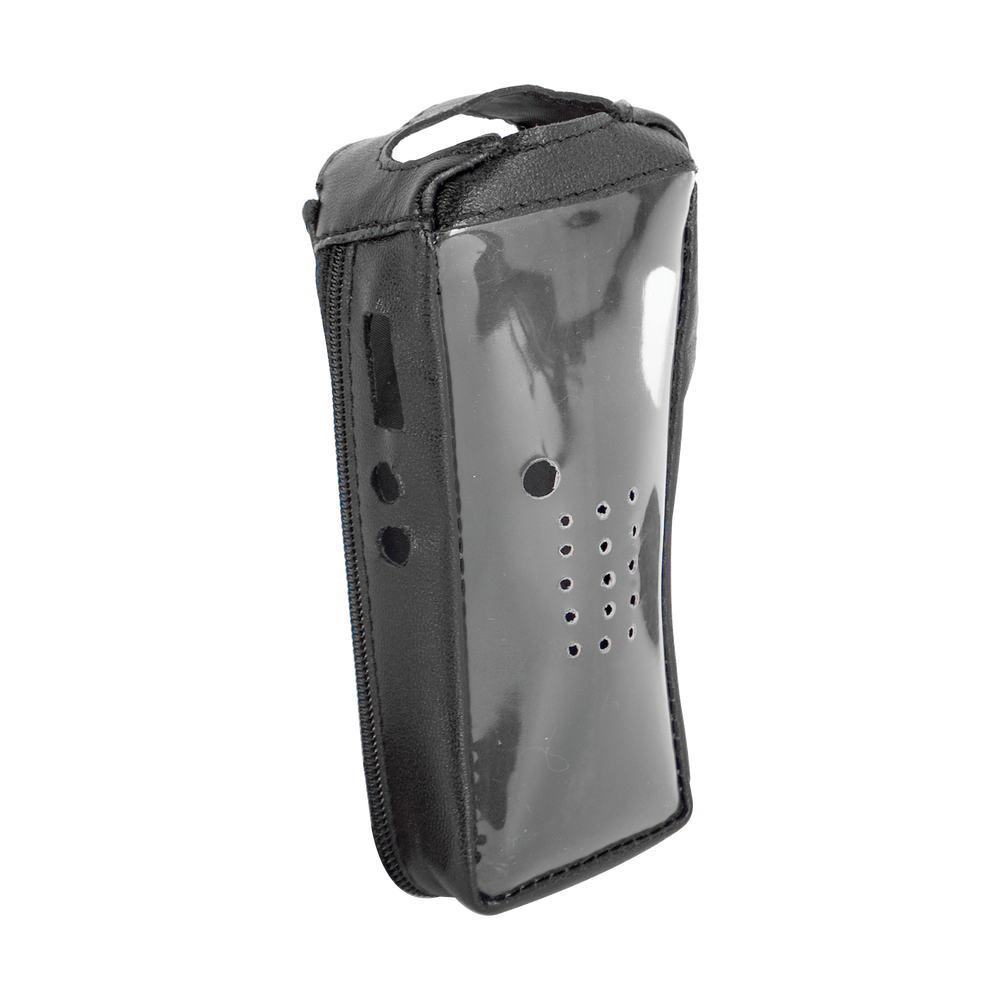 Funda Reforzada de piel con frente transparente para radios TK-2212, TK-2212L, TK-3212 y TK-3212L.