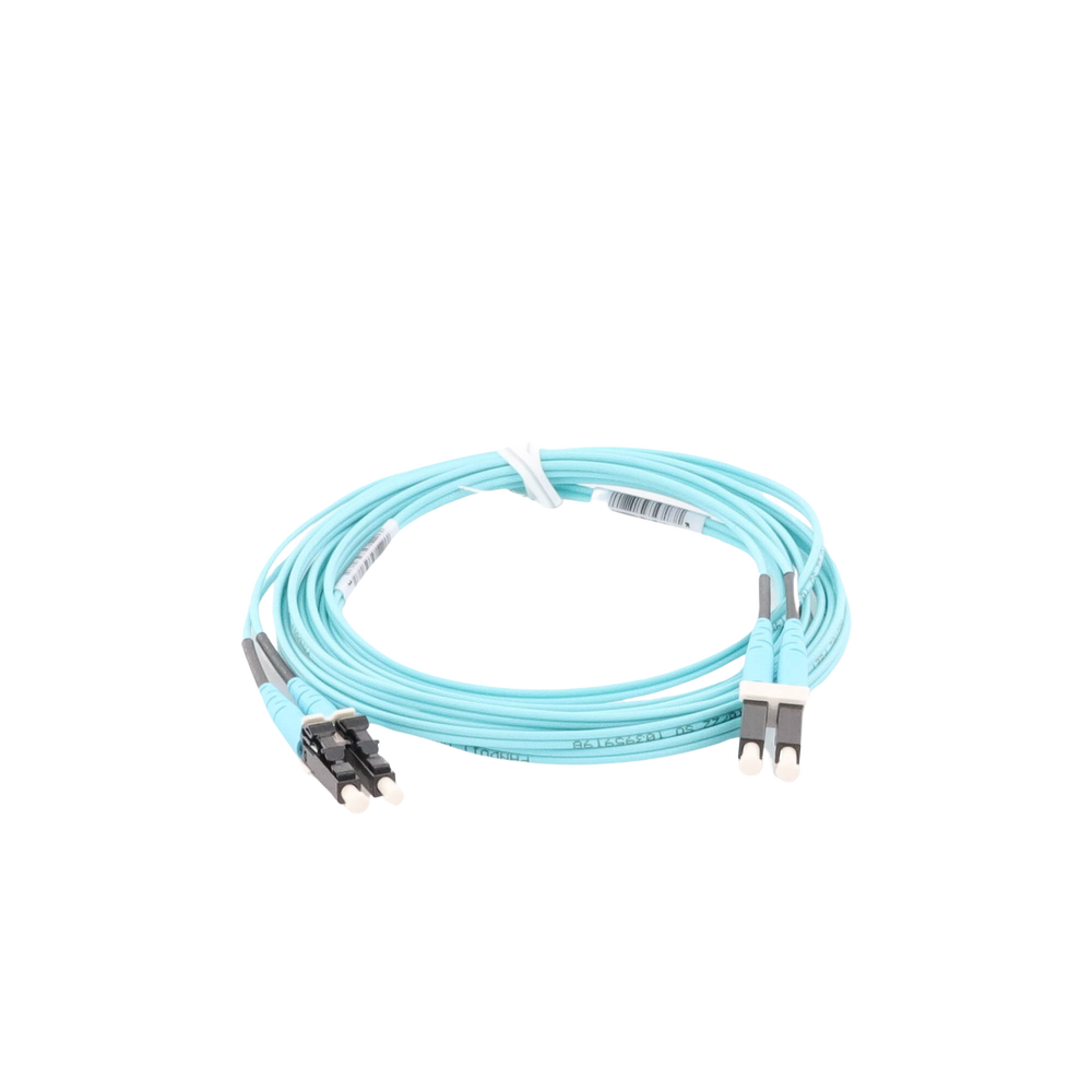 Jumper de Fibra Optica Multimodo 50/125 OM4, LC-LC Duplex, OFNR (Riser), Color Aqua, 3 Metros