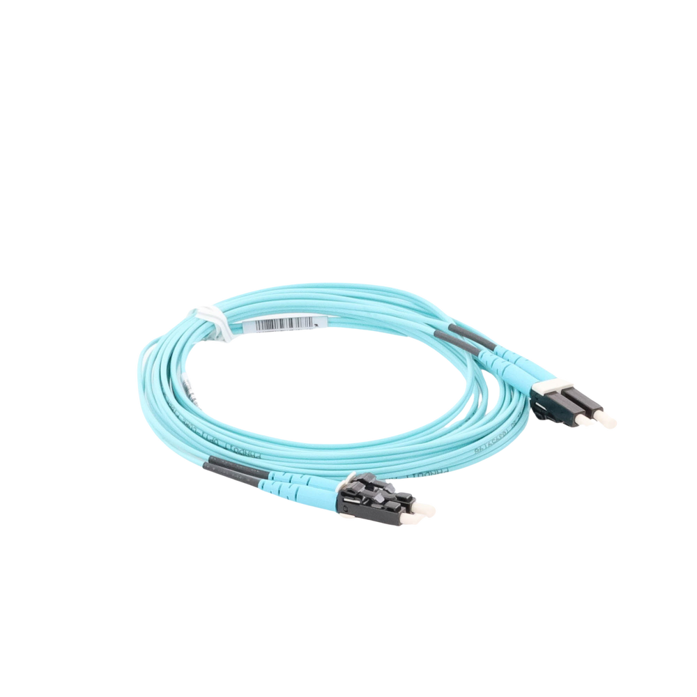 Jumper de Fibra Optica Multimodo 50/125 OM4, LC-LC Duplex, OFNR (Riser), Color Aqua, 3 Metros