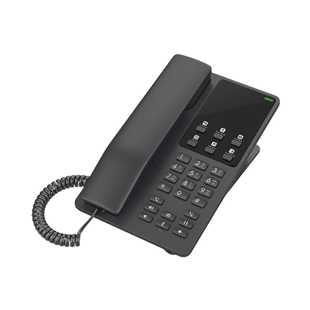 Hotel IP Phone, 2 SIP lines with 2 accounts, Opus codec, IPv4/IPv6, black, with GDMS cloud management