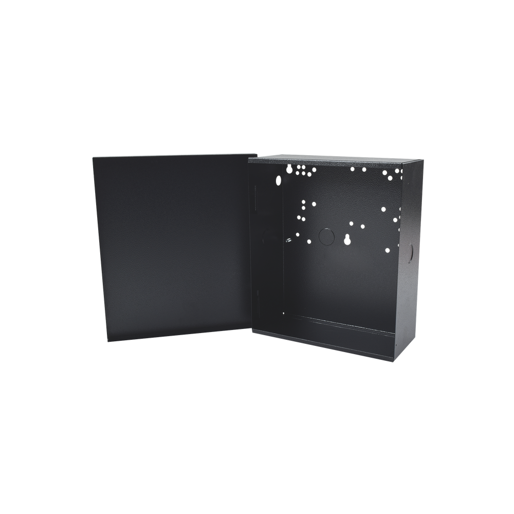 Gabinete para Fuente Línea PRO y SYSRMTXT, con preparación para instalar panel SP400 o serie runner.