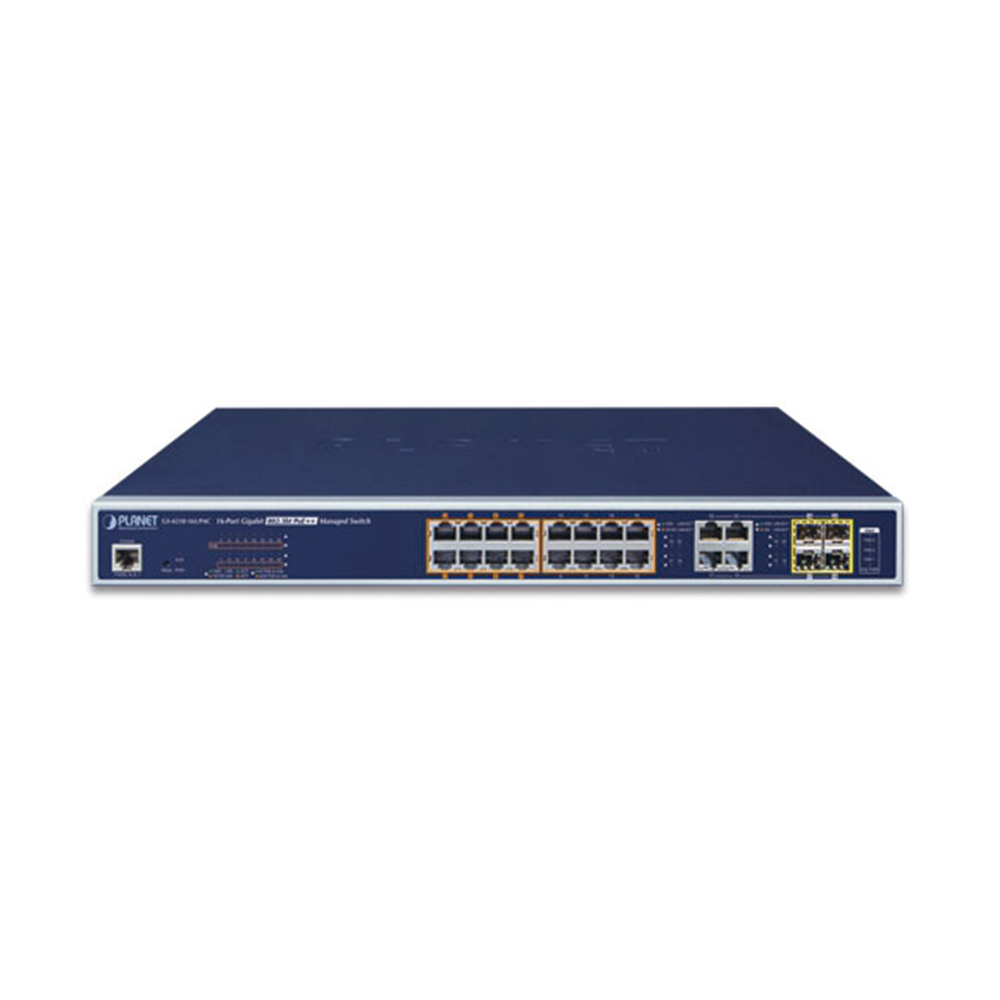 L2 Managed Switch, 16 10/100/1000T Ultra PoE Ports + 4 Gigabit Combo TP/SFP Ports