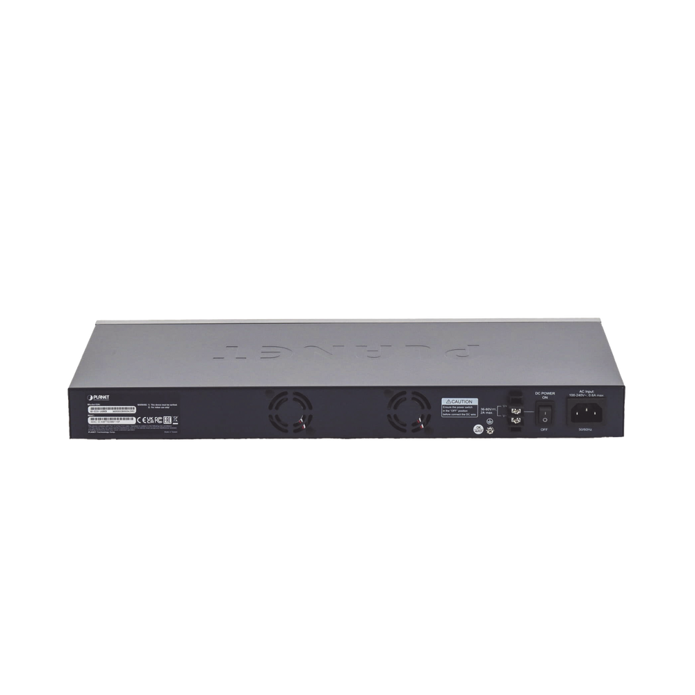 Layer 2 Managed Switch with Redundant Power Supply, 24 Gigabit 100/1000X SFP Ports, 8 Gigabit RJ45 Combo Ports.