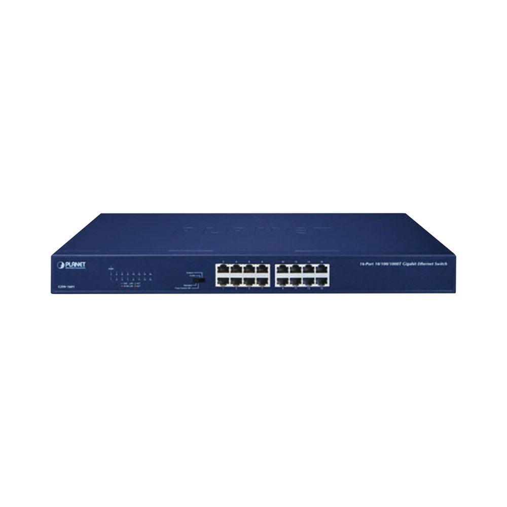 16-Port 10/100/1000 Mbps Gigabit Unmanaged Switch, with Extended Mode for Distances up to 200 m