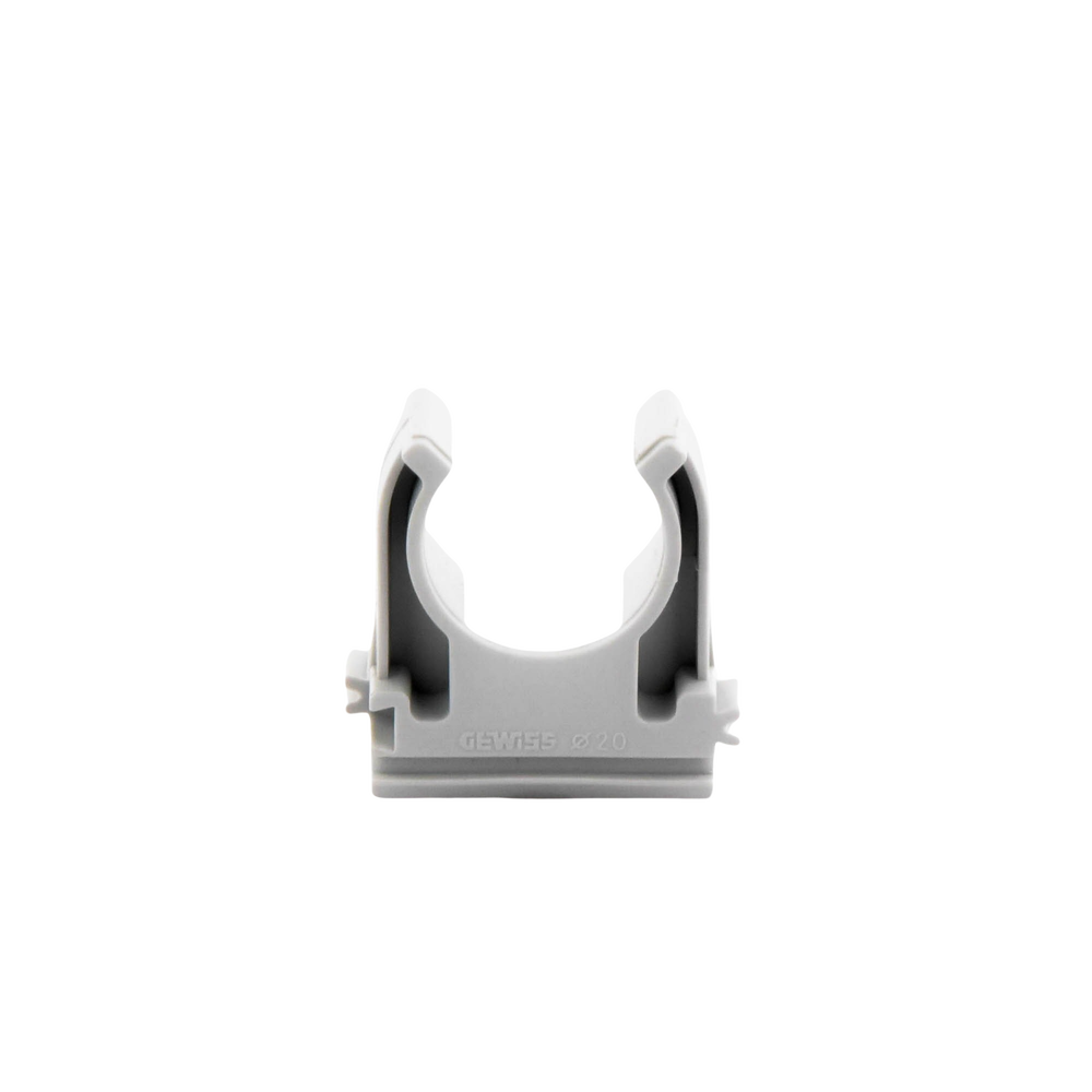 Pressure support (Clamp), Self-extinguishing PVC, open for 20 mm pipe