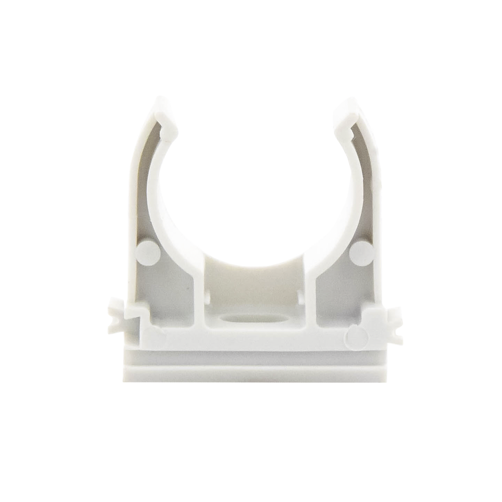 Pressure support (Clamp), Self-extinguishing PVC, open for 25 mm pipe