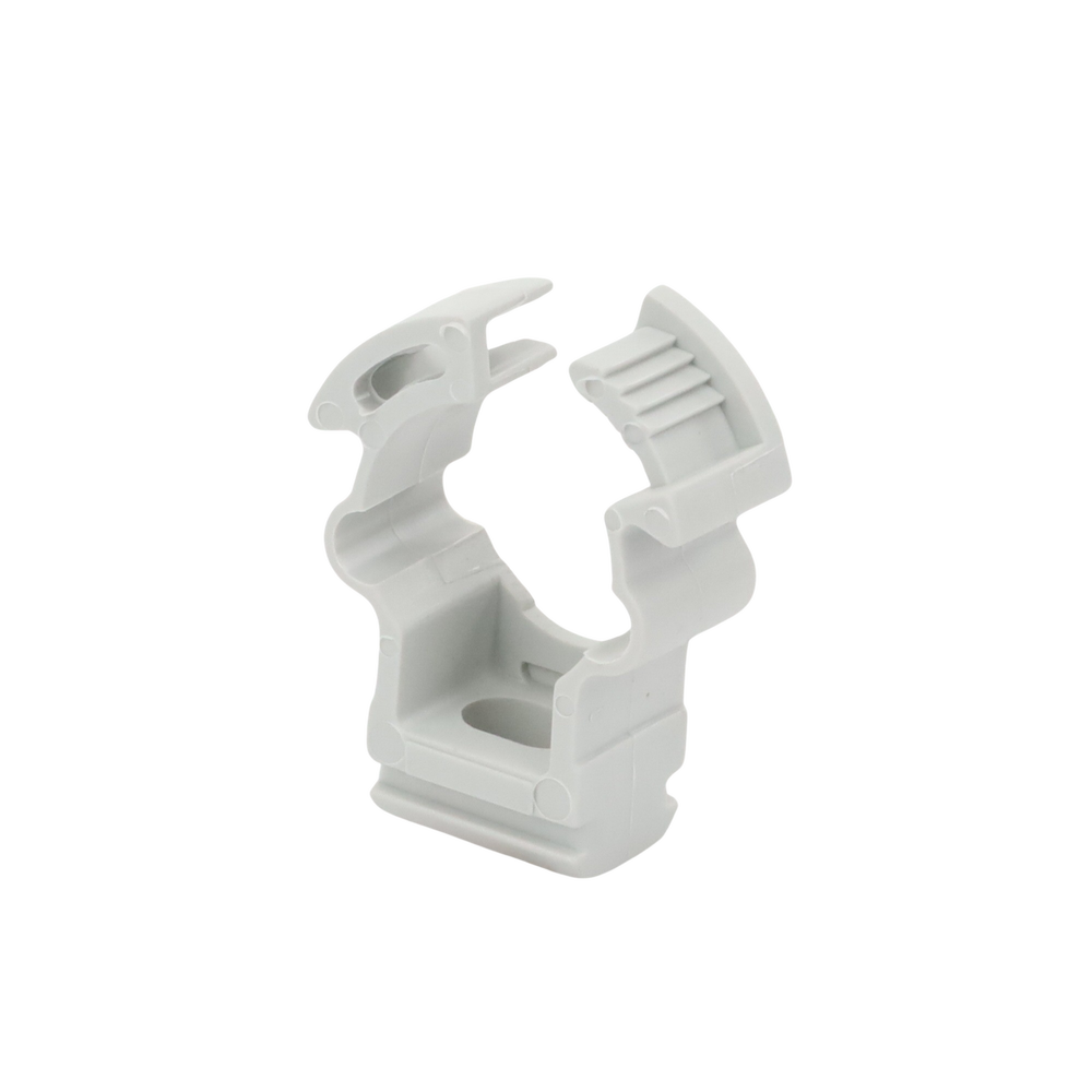 Soporte de collar (Abrazadera), PVC Auto-extinguible, cerrado para tubería de 16 mm