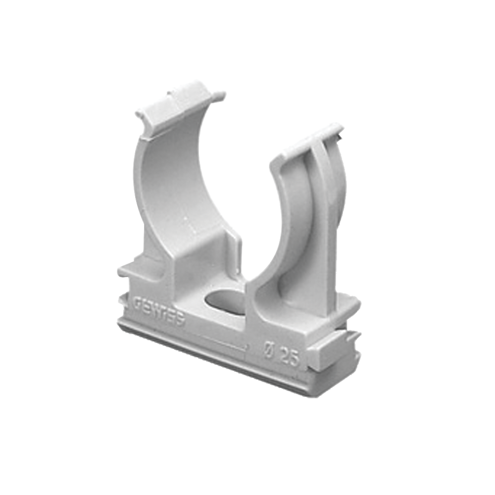 Soporte de presión (Abrazadera), PVC Auto-extinguible, abierto para tubería de 40 mm