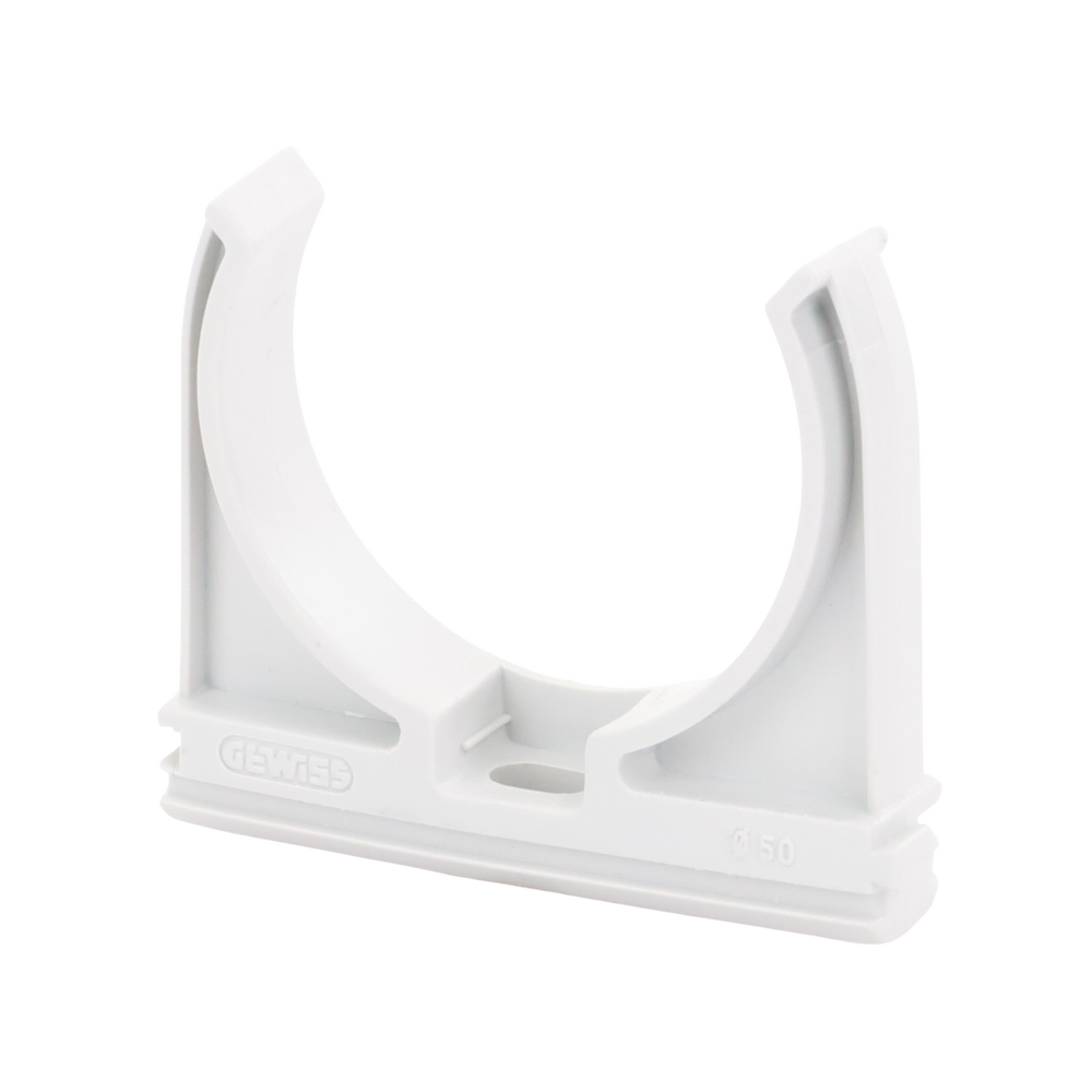 Pressure support (Clamp), Self-extinguishing PVC, open for 50 mm pipe