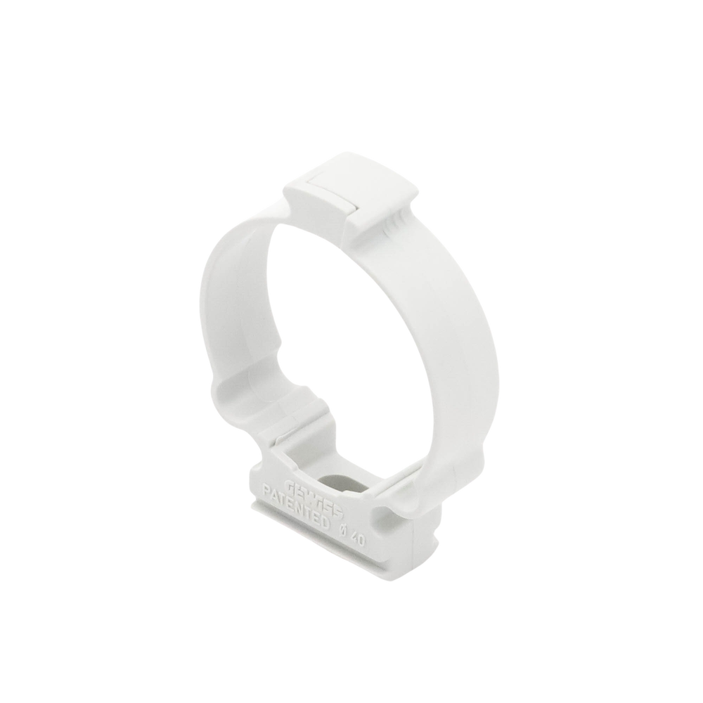 Collar support (Clamp), Self-extinguishing PVC, closed for 40 mm pipe