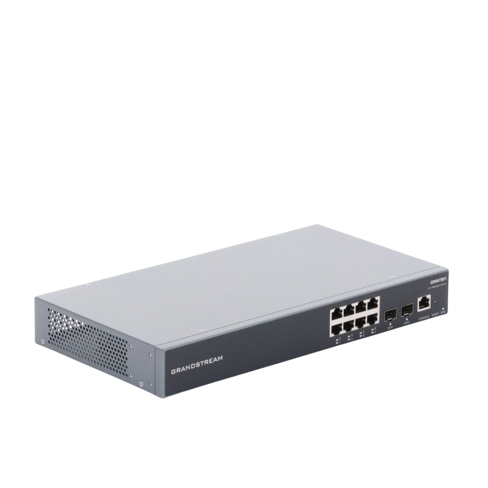 Manageable Gigabit Switch / 8 10/100/1000 Mbps ports + 2 SFP Uplink Ports / Compatible with GWN Cloud.