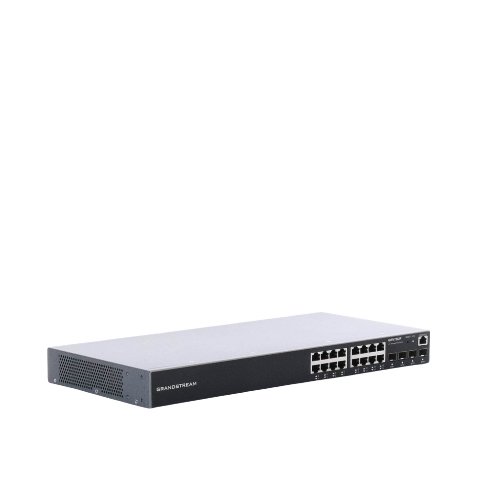 Managed Gigabit PoE+ Switch / 16 10/100/1000 Mbps ports + 4 SFP Uplink ports / Up to 240W / Compatible with GWN Cloud.