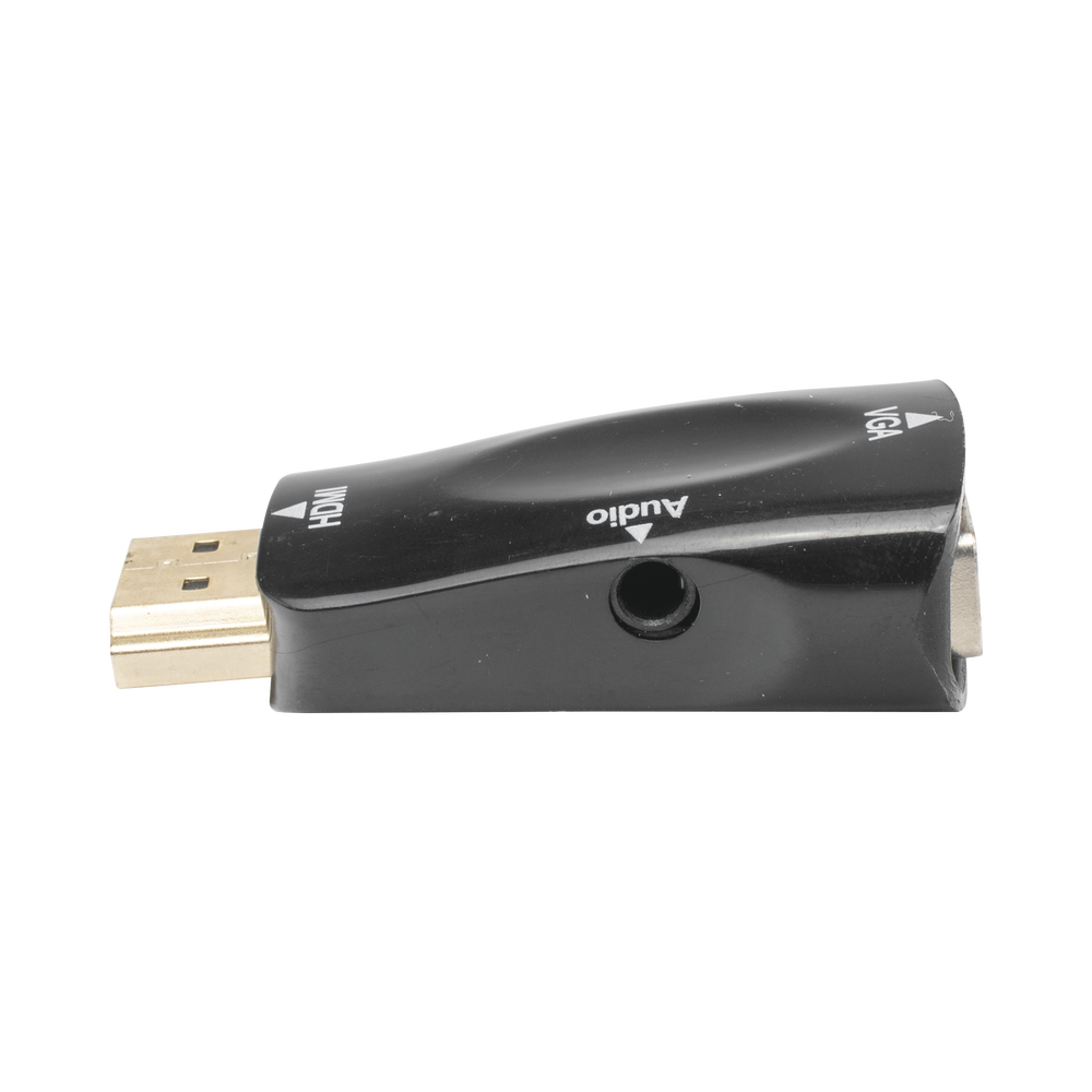 HDMI to VGA Adapter (Converter) / HDMI Male to VGA Female / 1920x1080 @ 60Hz Resolution / 3.5mm Audio Adapter / Nickel Plated