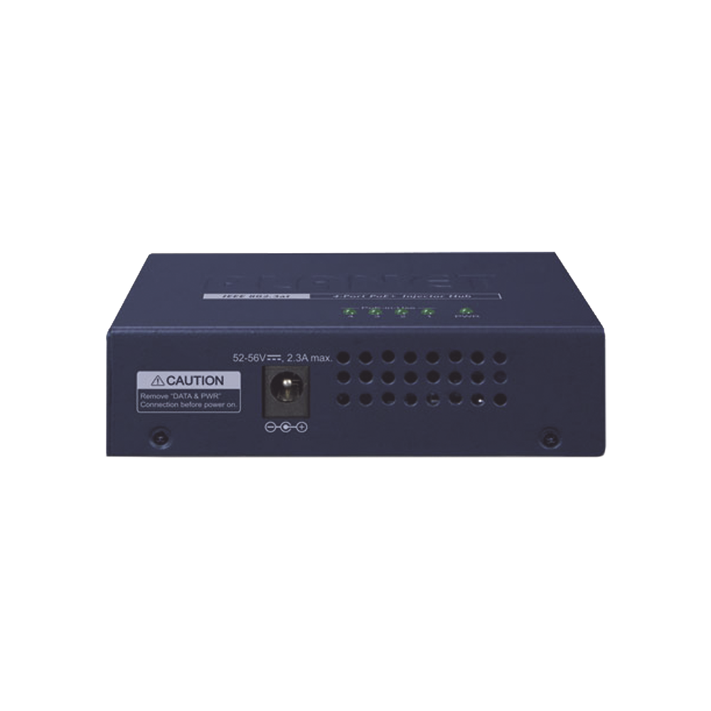 High PoE Injector, 4 Gigabit Input Ports, 4 Gigabit 802.3af/at PoE Output Ports for Each Port, Up to 30 W per interface