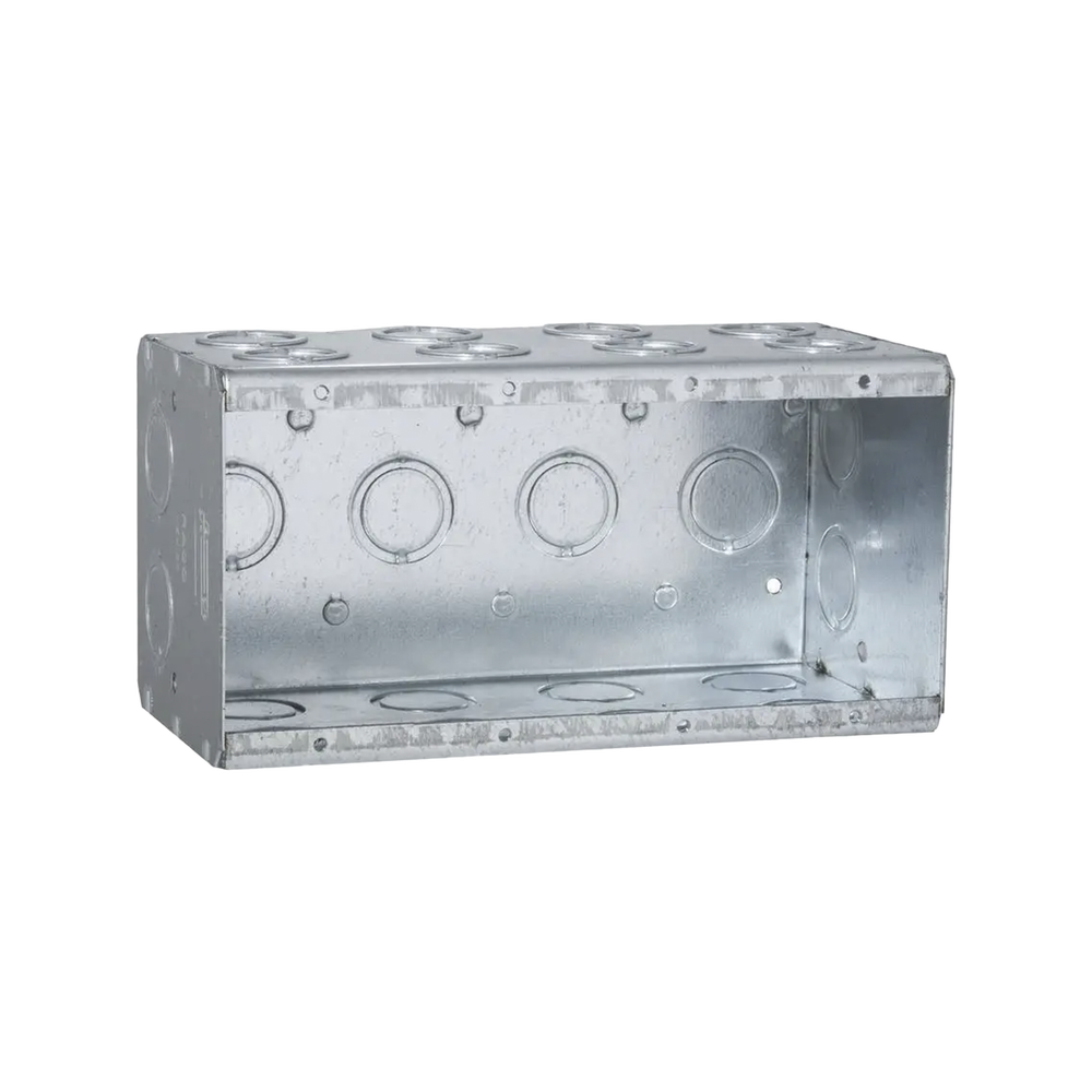Caja Multigang de 1 Gang/ Profundidad de 3-1/2"/Cuenta con 10 KO concéntricos para tubería de 1/2" y 3/4".