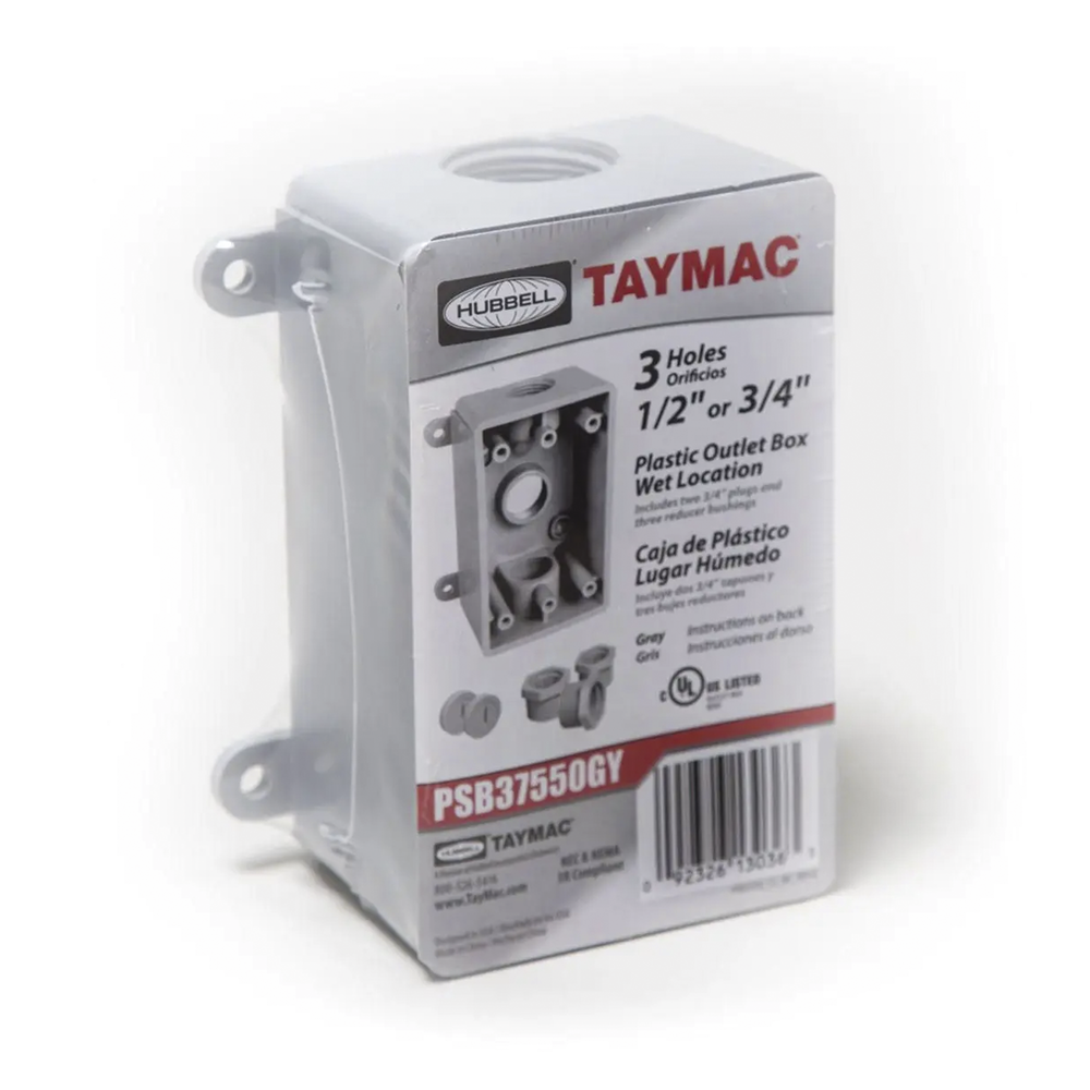 Caja Multigang de Acero Galvanizado de 2 Gangs, profundidad de 2-1/2". Cuenta con 12 KO concéntricos para tubería de 1/2" y 3/4".