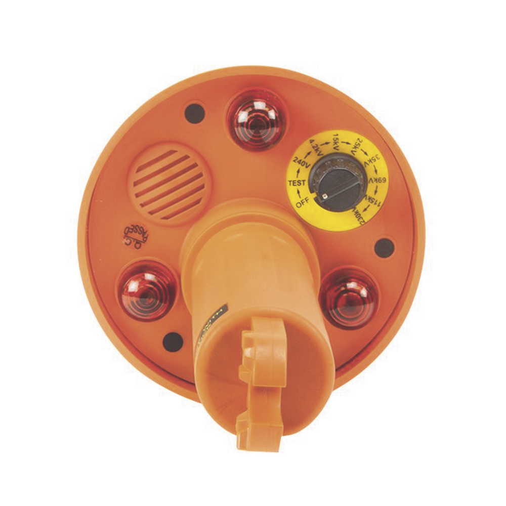 Wide range non-contact voltage tester up to 230 KV AC on overhead conductors.