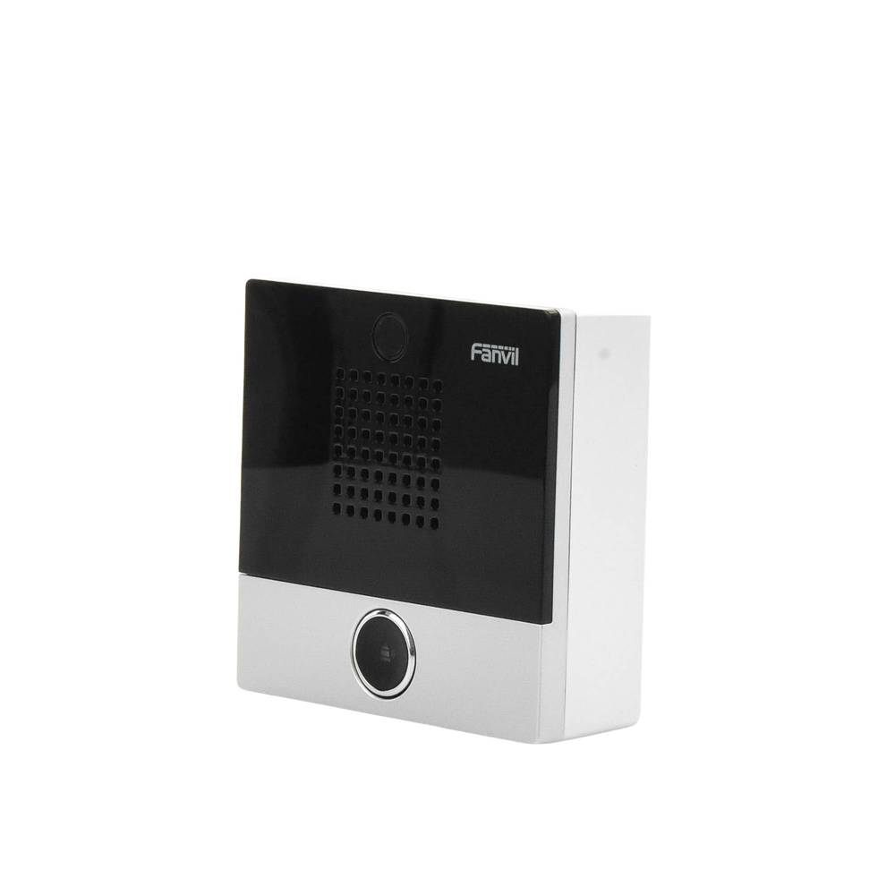Mini intercom for hotels and hospitals, with elegant design, PoE, 1 button, 1 integrated output and input relay.