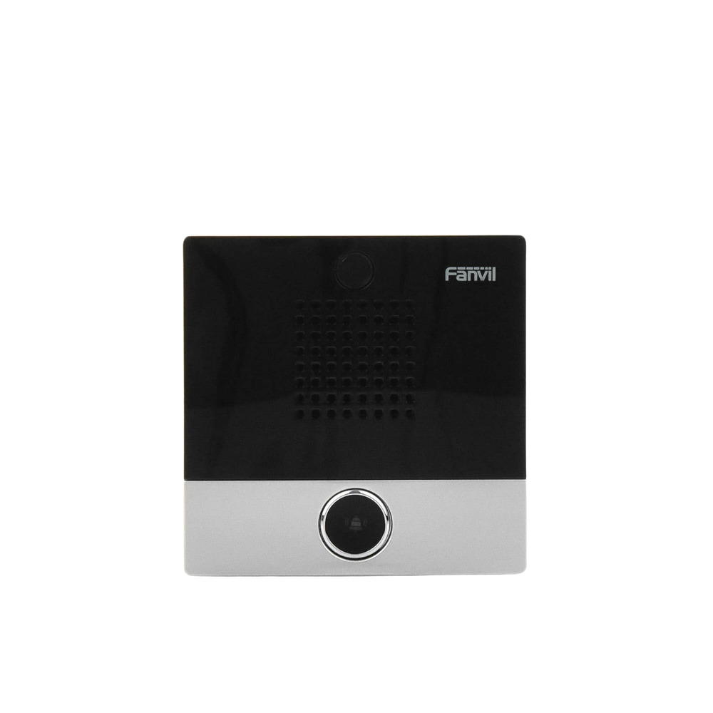 Mini intercom for hotels and hospitals, with elegant design, PoE, 1 button, 1 integrated output and input relay.