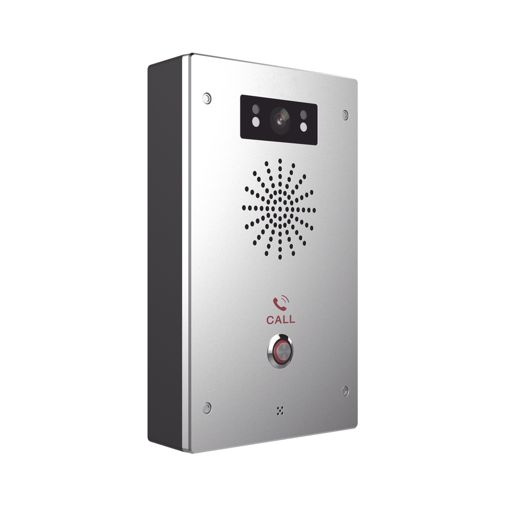 Video Intercomunicador IP, 2 líneas SIP, 2 relevadores con botón para llamada, Onvif, anti-vandálico, PoE, IP65 e IK10, PoE