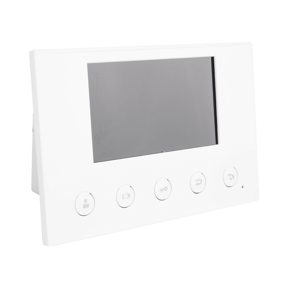 Indoor IP/SIP monitor, Wi-Fi, 4.3" color display, 2-way audio, PoE, 8 alarm input interfaces.