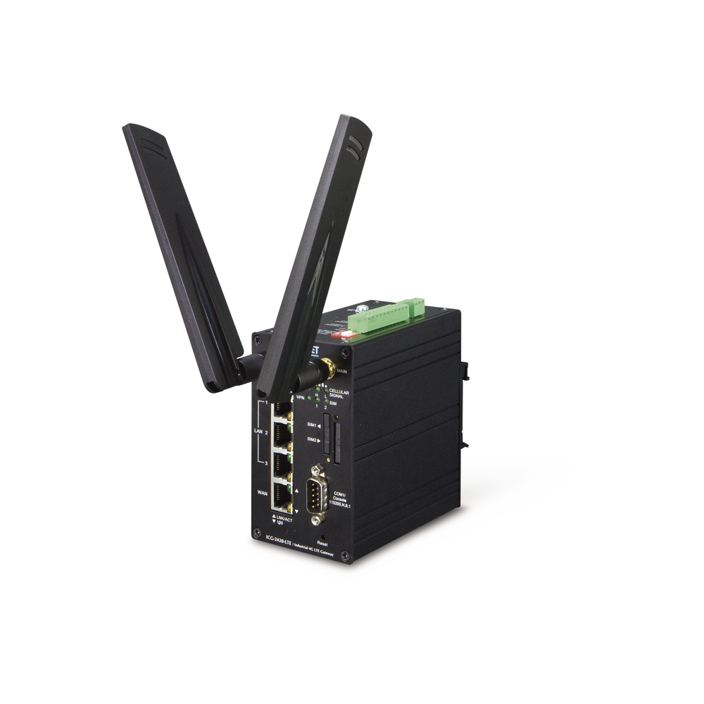 Router Industrial 4G LTE, 2 SIM Card, 1 puerto WAN, 3 Puertos LAN