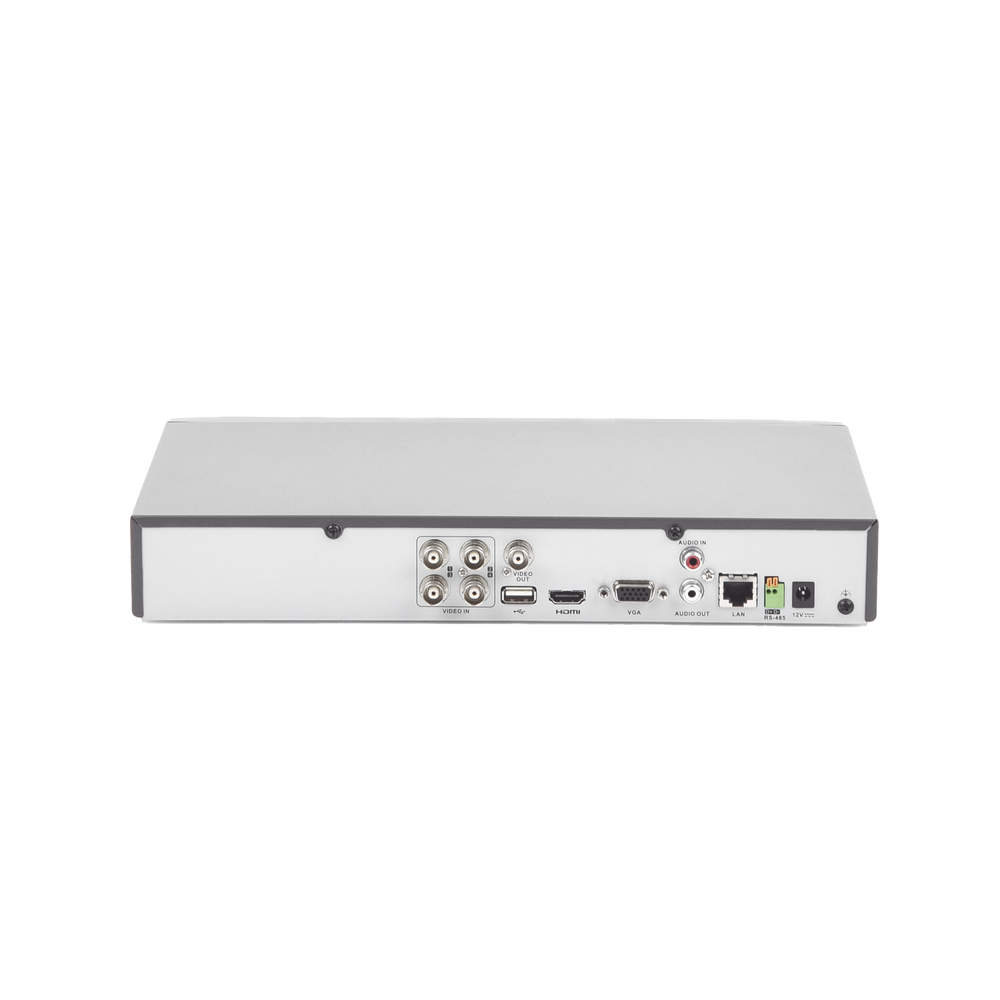 (ACUSENSE / Evita Falsas Alarmas) DVR 4 Megapixel / 4 Canales TURBOHD + 2 Canales IP / 1 Bahía de Disco Duro / 1 Canal de Audio