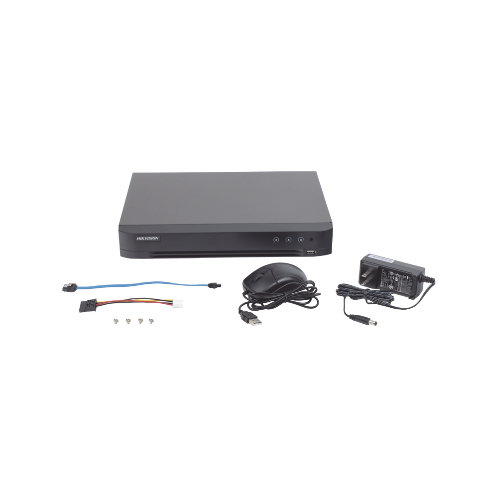 (ACUSENSE / Evita Falsas Alarmas) DVR 4 Megapixel / 4 Canales TURBOHD + 2 Canales IP / 1 Bahía de Disco Duro / Audio Coaxitron