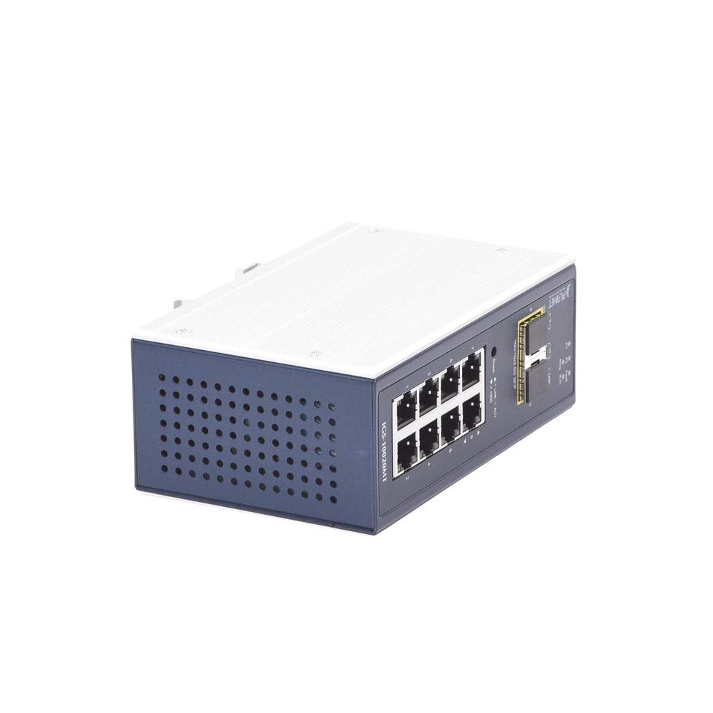 Industrial Manageable Layer 2 Switch, 8 Ports 10/100/1000T, 2 SFP Ports 1G / 2.5 G BASE