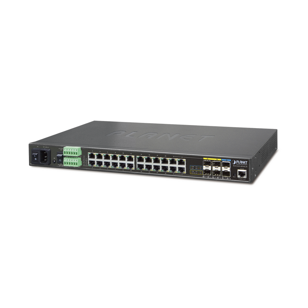 Switch Industrial Administrable Capa 2, 24 Puertos Gigabit, 4 Puertos Combo Gigabit SFP, 2 SFP+ 10G, Soporta Temperaturas de -40 a 75ºC