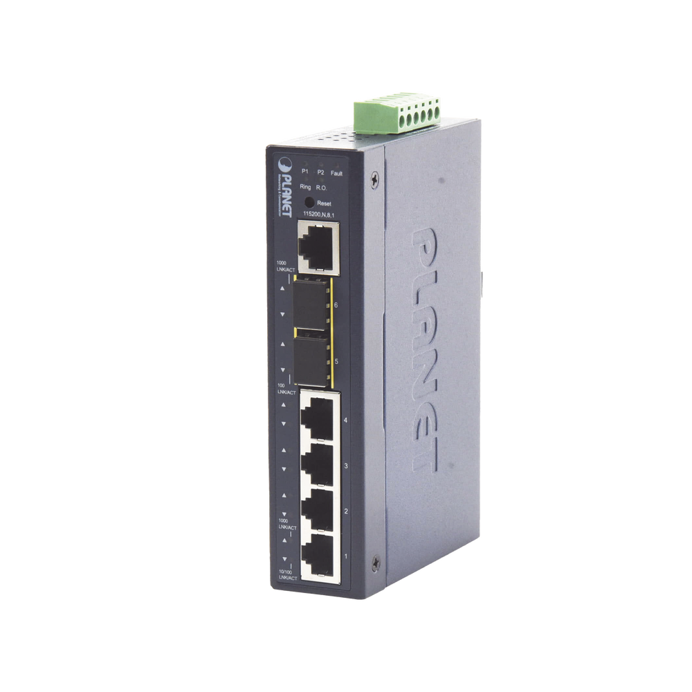 Switch Industrial Administrable Capa 2 con 4 Puertos 10/100/1000T y 2 puertos SFP 100/1000X