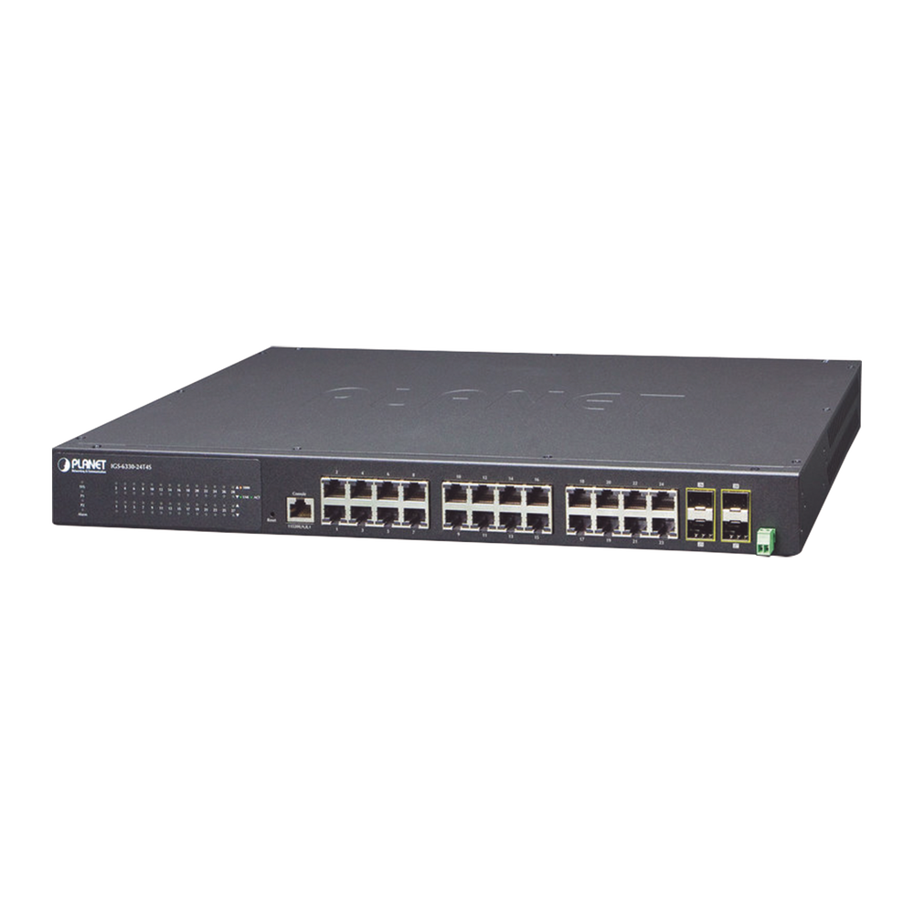 Switch Capa 3 Industrial de 24 puertos 10/100/1000T + 4 puertos 1000X SFP
