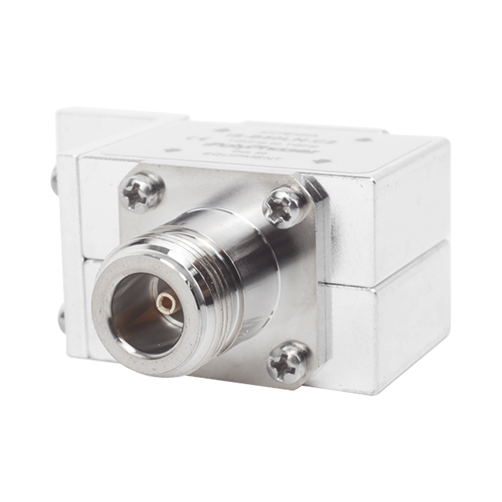 Coaxial RF Shield for 10 - 1000 MHz with Front Flange and N Female Connectors on Both Sides, 50 Ω
