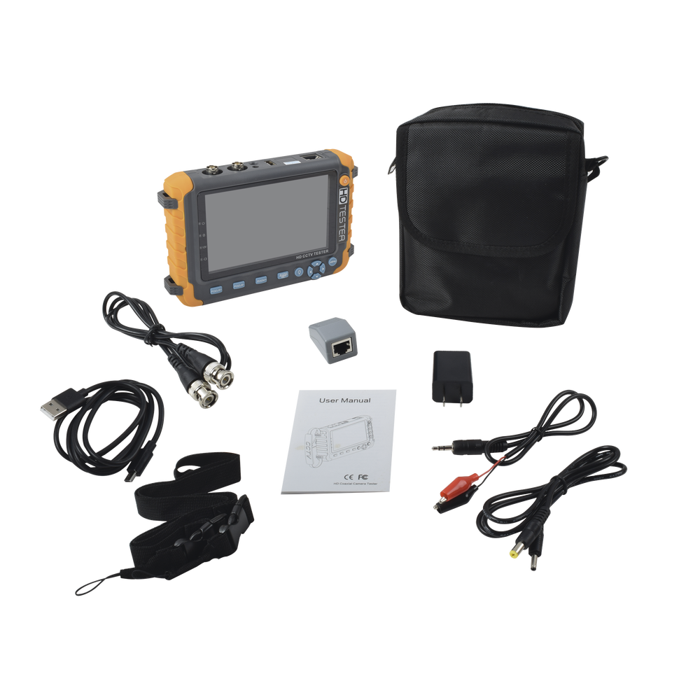 Video Tester with 5" Screen for HD-TVI 5MP, HD-CVI 5MP, AHD 5MP Cameras / Supports Coaxitron for PTZ Control