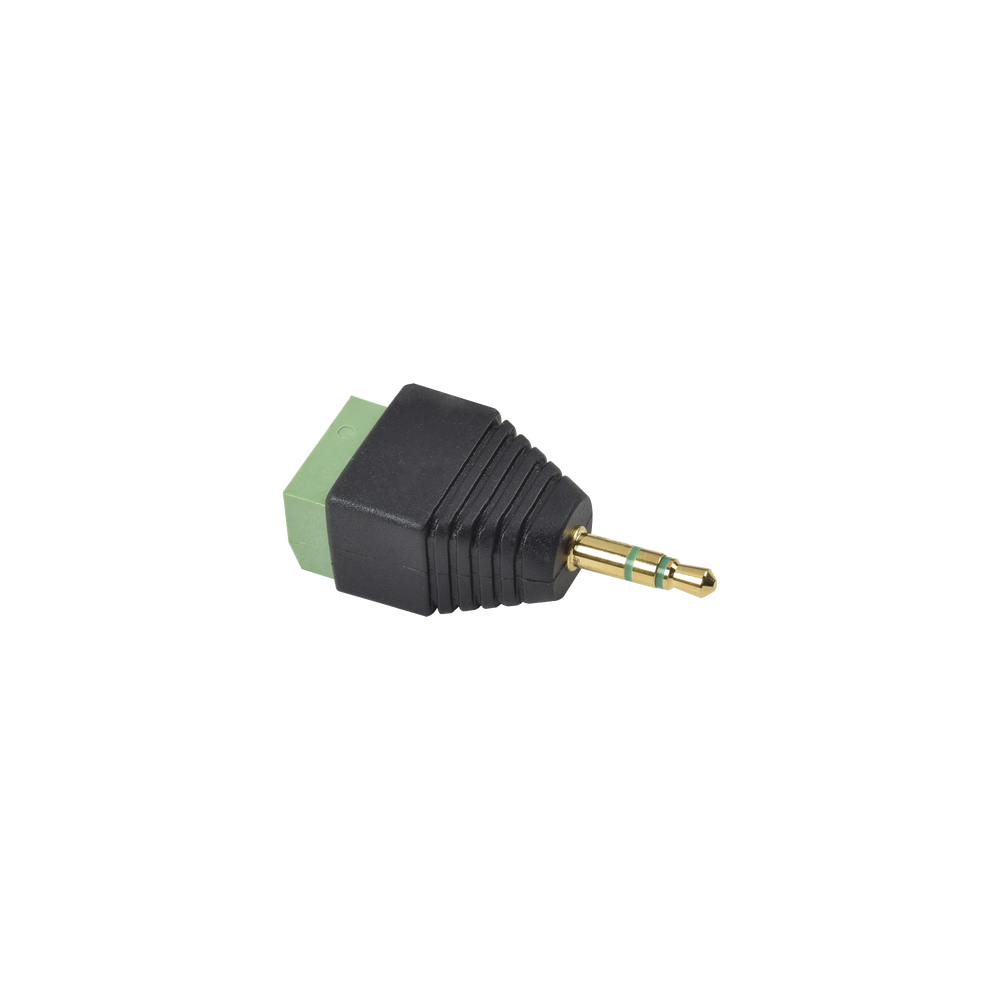 Adaptador para audio y video de 3.5 mm con terminal atornillable