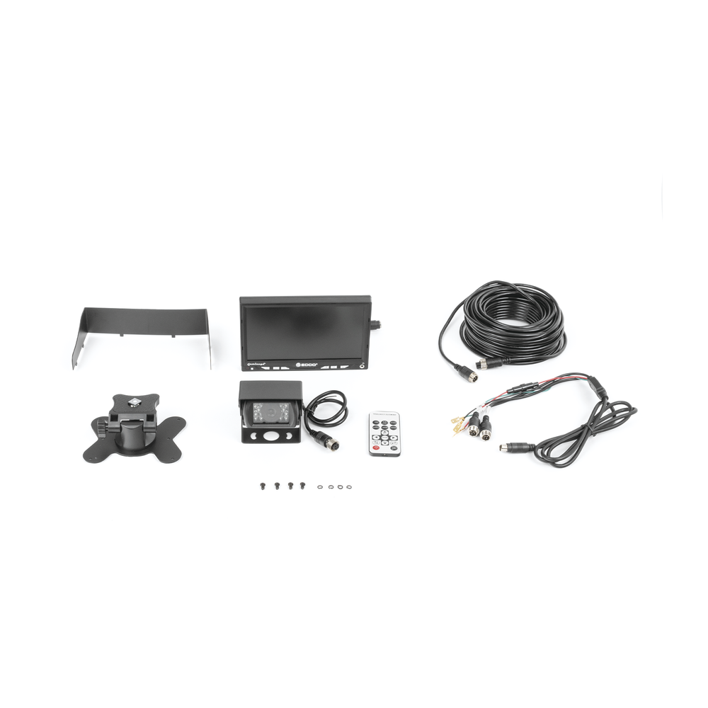 Reversing system kit with monitor and camera for forklifts and vehicles
