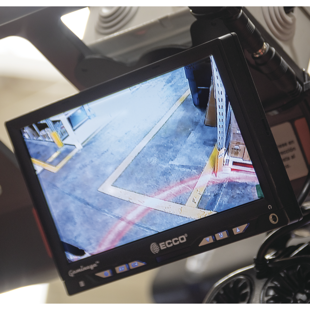 Reversing system kit with monitor and camera for forklifts and vehicles