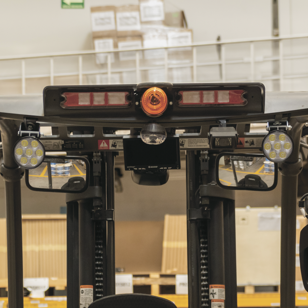 Reversing system kit with monitor and camera for forklifts and vehicles