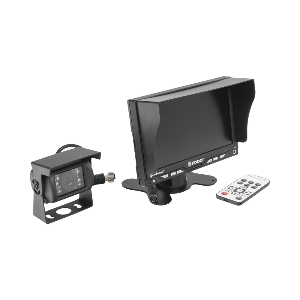 Reversing system kit with monitor and camera for forklifts and vehicles