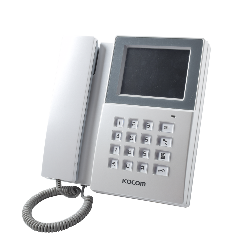 TV Doorphone Kit with built-in handset and telephone function, 4" color monitor