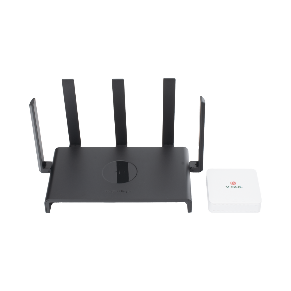 Kit de ONU Bridge Dual GPON/EPON + Router Home Mesh Ideal para distribuciones ISP de mayor cobertura Wi-Fi en Hogares y Oficinas
