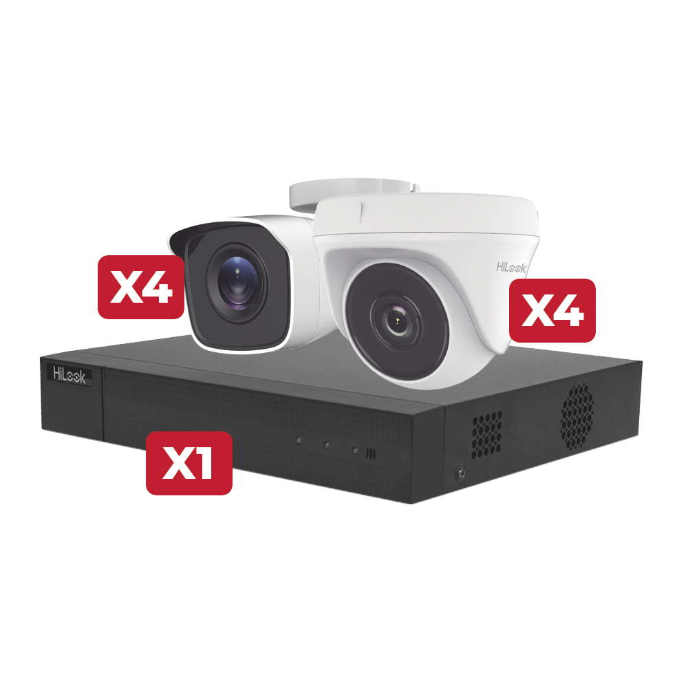 Kit de CCTV 2 Megapíxeles / Incluye Grabadora de 8 Canales / Cámara Domo / Cámara Bala / 1TB WD PURPLE