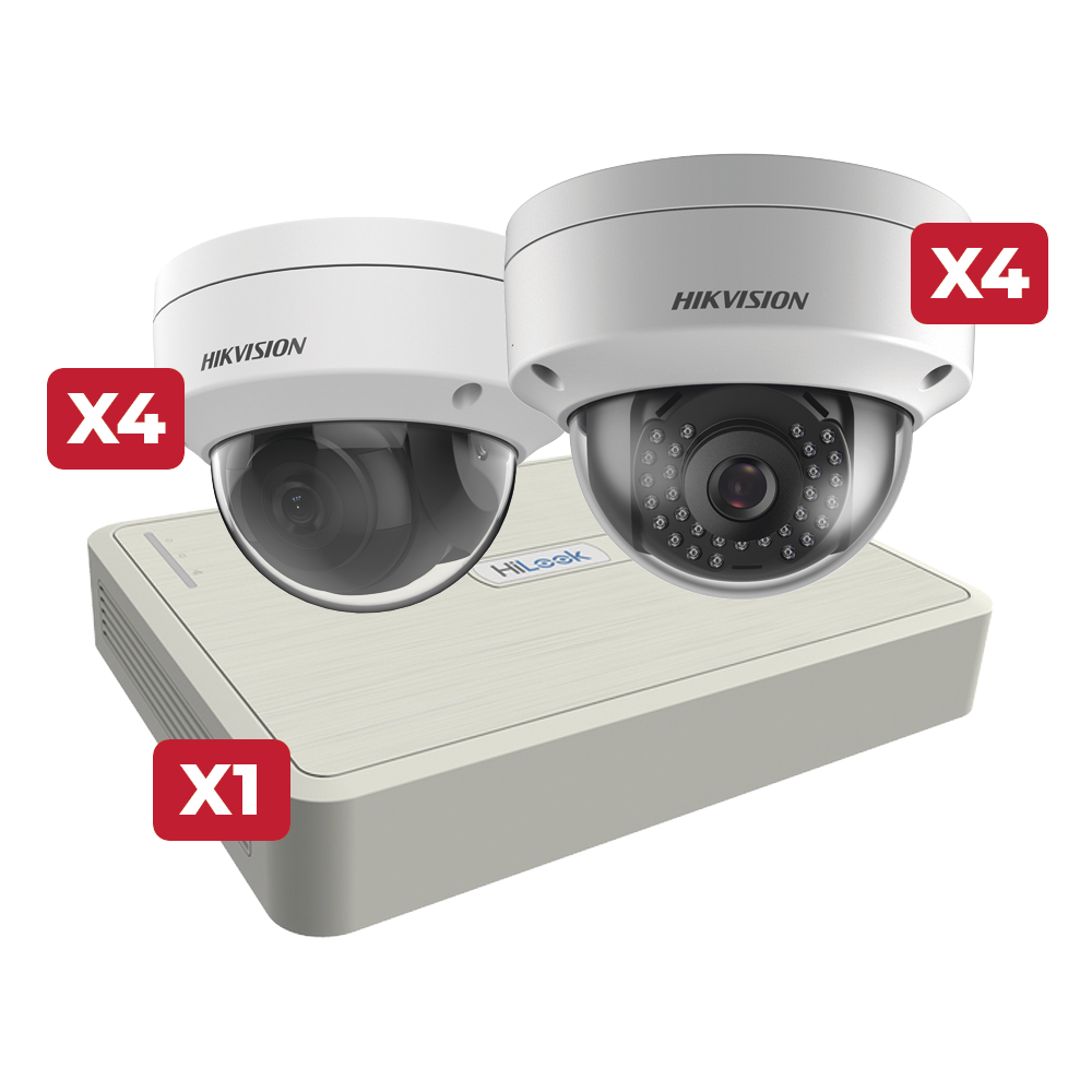 Kit de CCTV 4 Megapíxeles / Incluye Grabadora de 8 Canales / Cámara Domo 2 Y 4 Megapíxeles