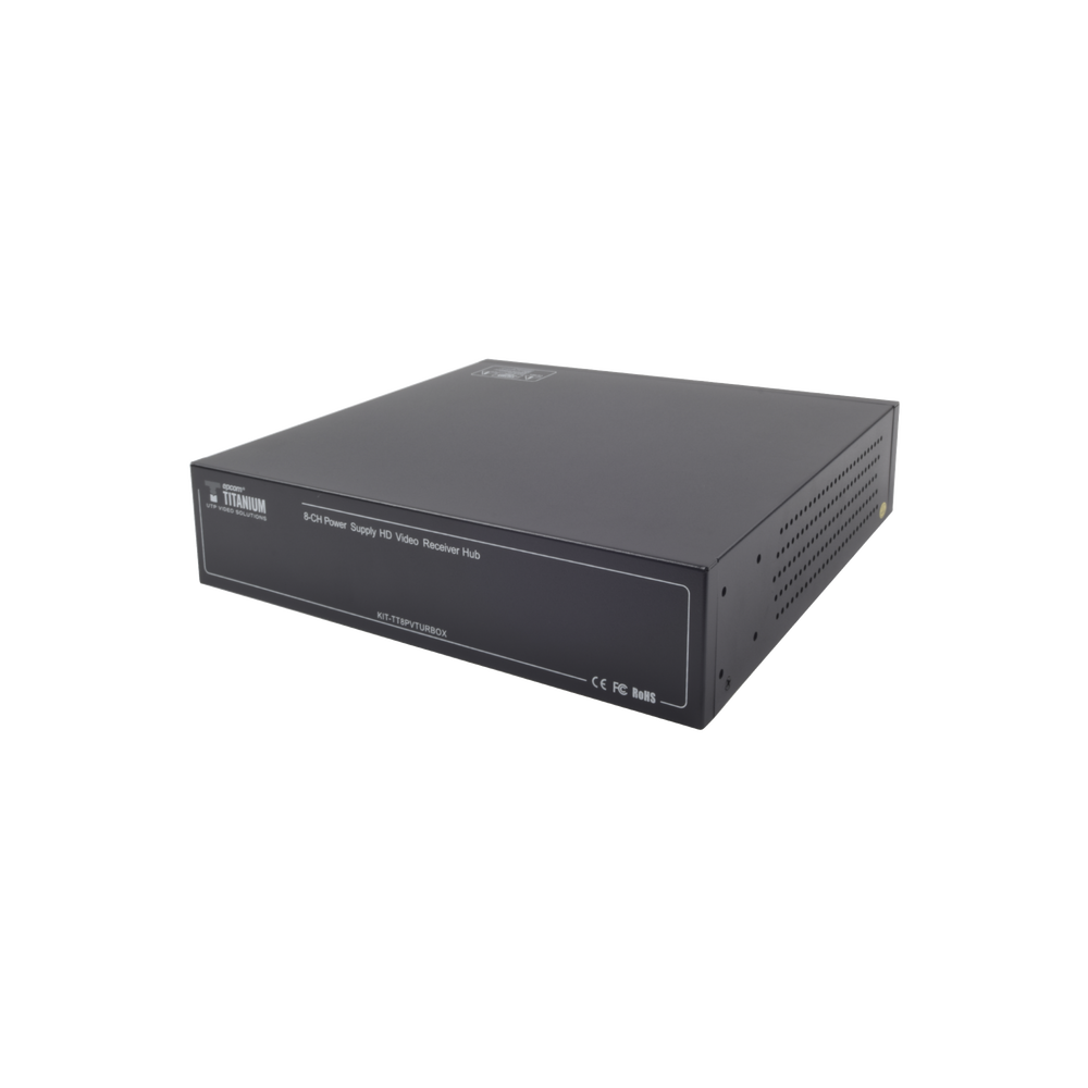 8-CHANNEL ACTIVE TRANSCEIVER KIT / VIDEO + POWER in a single UTP Cable / 150 meters in 4K, 200 meters in 5 MP / Sends 36 Vdc and Receives 12 Vdc / ALL INCLUSIVE FOR RACK / Compatible with HD-TVI / CVI / AHD / CVBS cameras / CLEAN INSTALLATION