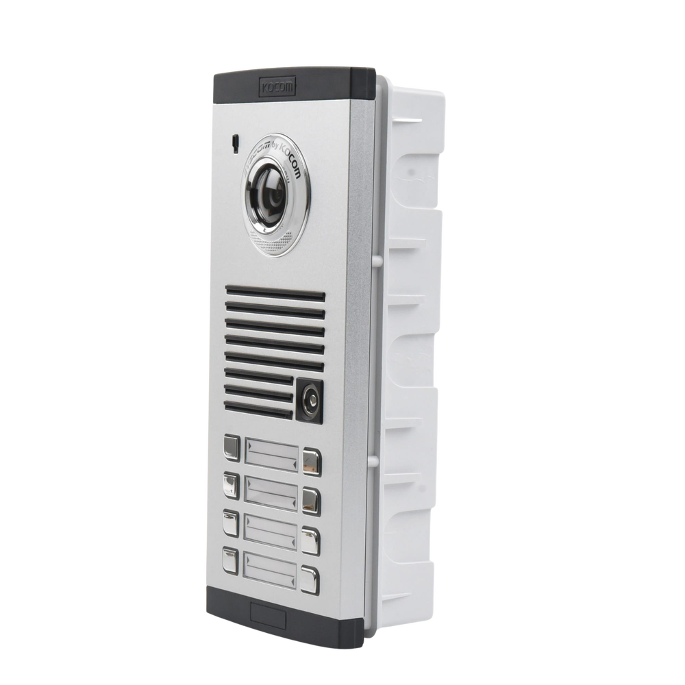 Street front for 8 apartments, compatible with 4-wire monitors, expandable to 20 or 32 apartments.