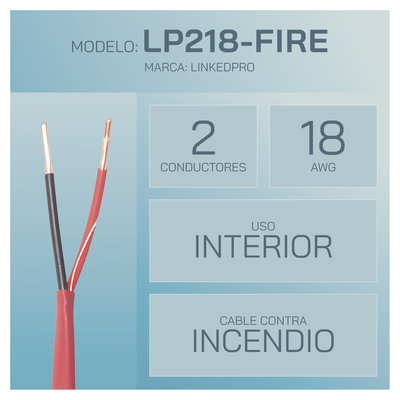 Carrete de Cable 2 x 18 AWG para Incendio y Voceo / 305 mts / Uso Interior